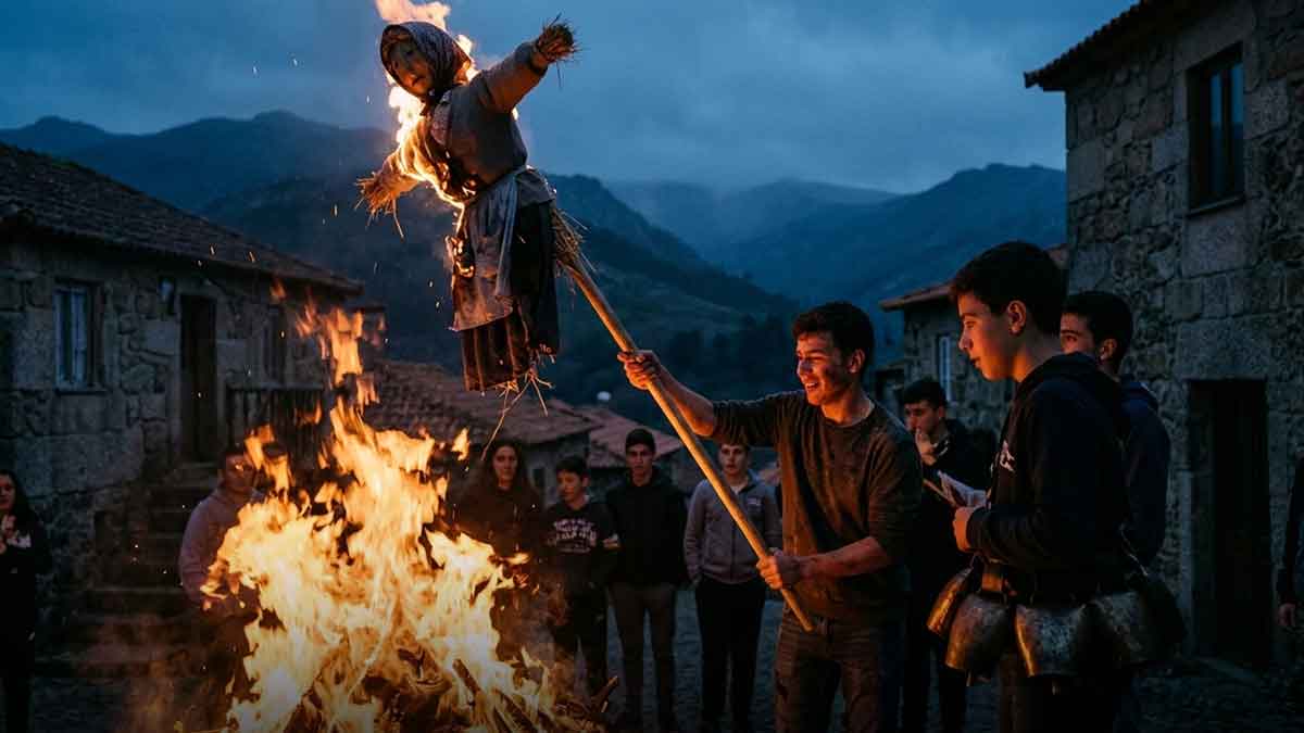 Serrada da Velha de Tourém: O Ritual de Fogo e Chocalhos